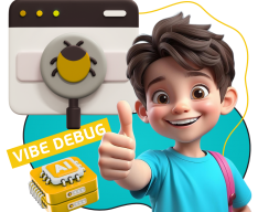 Тестирование & Vibe Debug. Охотники за багами - КИБЕРшкола программирования для детей, компьютерные курсы для школьников, начинающих и подростков - KIBERone г. Фрязино