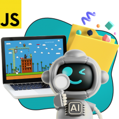 Язык программирования JavaScript + AI. Проектное обучение + геймификация + AI-помощники - КИБЕРшкола программирования для детей, компьютерные курсы для школьников, начинающих и подростков - KIBERone г. Фрязино